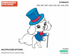 Pumpkin In Top Hat - Palace Pets - Whisker Haven - Miscellaneous Designs - Disney Embroidery Design in 3 sizes & 8 formats