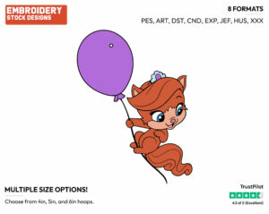 Treasure Floating From Balloon - Palace Pets - Whisker Haven - Miscellaneous Designs - Disney Embroidery Design in 3 sizes & 8 formats