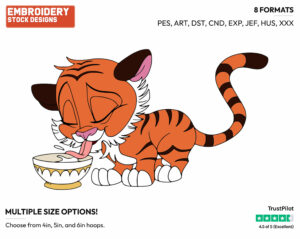 Sultan Drinking Milk - Palace Pets - Whisker Haven - Miscellaneous Designs - Disney Embroidery Design in 3 sizes & 8 formats