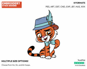Sultan Wearing A Fedora - Palace Pets - Whisker Haven - Miscellaneous Designs - Disney Embroidery Design in 3 sizes & 8 formats