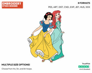 Snow White, Ariel - Disney Princesses - Group - Miscellaneous Designs - Disney Embroidery Design in 3 sizes & 8 formats