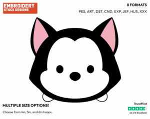 Figaro - Disney Kawaii Tsum Tsum - Miscellaneous Designs - Disney Embroidery Design in 3 sizes & 8 formats