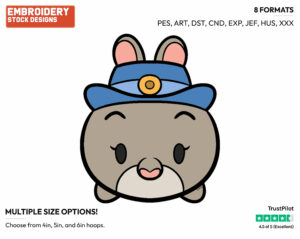 Judy Hopps - Disney Kawaii Tsum Tsum - Miscellaneous Designs - Disney Embroidery Design in 3 sizes & 8 formats