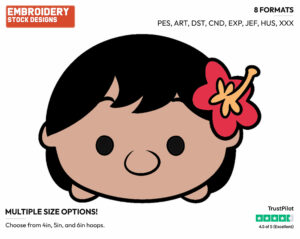 Lilo - Disney Kawaii Tsum Tsum - Miscellaneous Designs - Disney Embroidery Design in 3 sizes & 8 formats