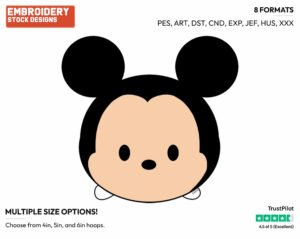 Mickey Mouse - Disney Kawaii Tsum Tsum - Miscellaneous Designs - Disney Embroidery Design in 3 sizes & 8 formats