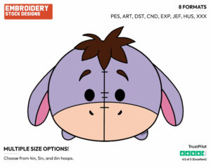 Eeyore - Disney Kawaii Tsum Tsum - Miscellaneous Designs - Disney Embroidery Design in 3 sizes & 8 formats