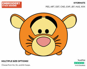 Tigger - Disney Kawaii Tsum Tsum - Miscellaneous Designs - Disney Embroidery Design in 3 sizes & 8 formats