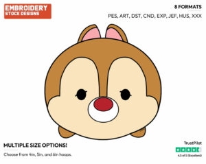 Dale - Disney Kawaii Tsum Tsum - Miscellaneous Designs - Disney Embroidery Design in 3 sizes & 8 formats
