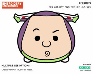 Buzz Lightyear - Disney Kawaii Tsum Tsum - Miscellaneous Designs - Disney Embroidery Design in 3 sizes & 8 formats