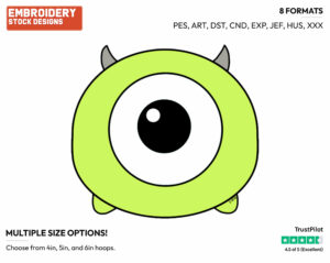 Mike Wazowski - Disney Kawaii Tsum Tsum - Miscellaneous Designs - Disney Embroidery Design in 3 sizes & 8 formats