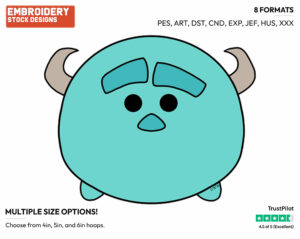 Sulley Tsum Tsum - Disney Kawaii Tsum Tsum - Miscellaneous Designs - Disney Embroidery Design in 3 sizes & 8 formats
