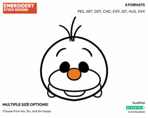 Olaf - Disney Kawaii Tsum Tsum - Miscellaneous Designs - Disney Embroidery Design in 3 sizes & 8 formats