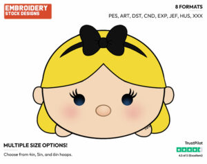 Alice - Disney Kawaii Tsum Tsum - Miscellaneous Designs - Disney Embroidery Design in 3 sizes & 8 formats
